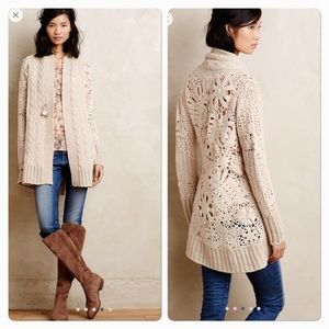 Hand knit star stitch cardigan